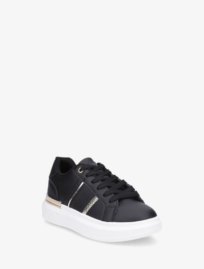 Sneakers compensées à empiècement métal - Noir - 2