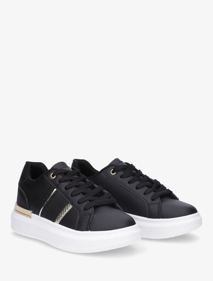 Sneakers compensées à empiècement métal - Noir - 4