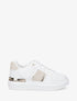 Sneakers compensées à empiècement métal - Beige - 5