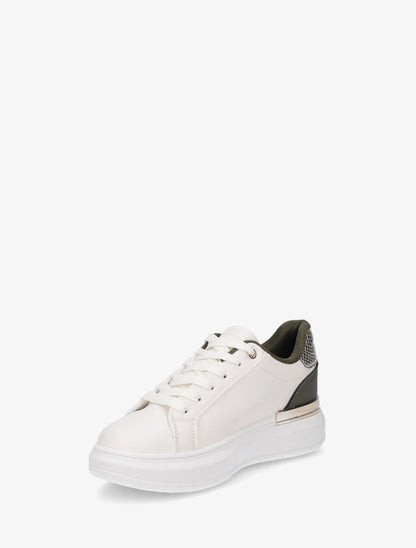 Sneakers compensées à empiècement métal - Vert - 3