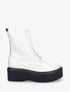 Bottines vernies à plateforme et inscription - Blanc - 1