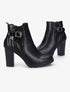 Bottines à contrefort à coutures stylisées - Noir - 1