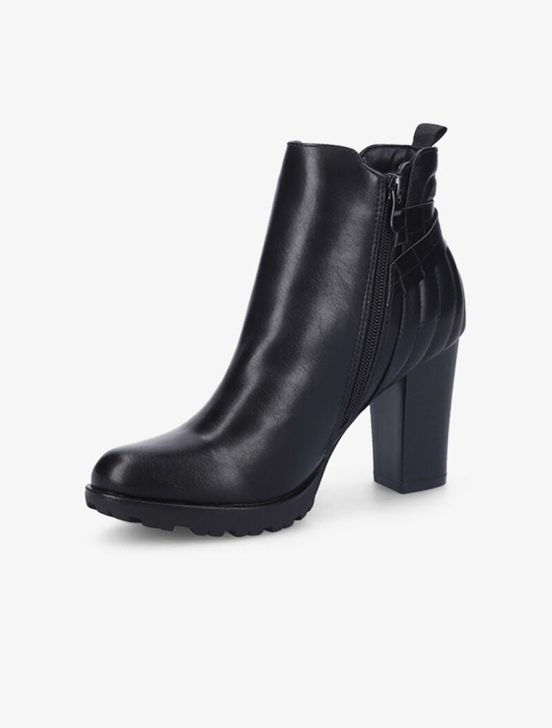 Bottines à contrefort à coutures stylisées - Noir - 4