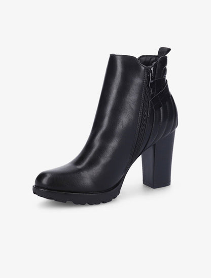 Bottines à contrefort à coutures stylisées - Noir - 4