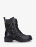 Bottines effet croco à multi sangles - Noir - 5