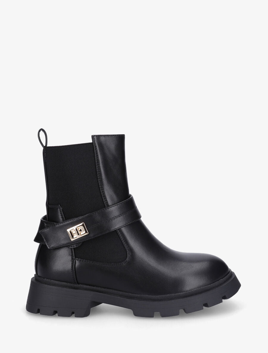 Bottines élastiquées et à scratch - Noir - 1