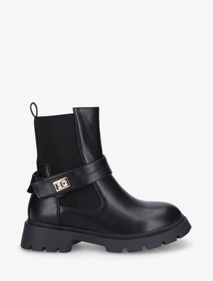 Bottines élastiquées et à scratch - Noir - 1