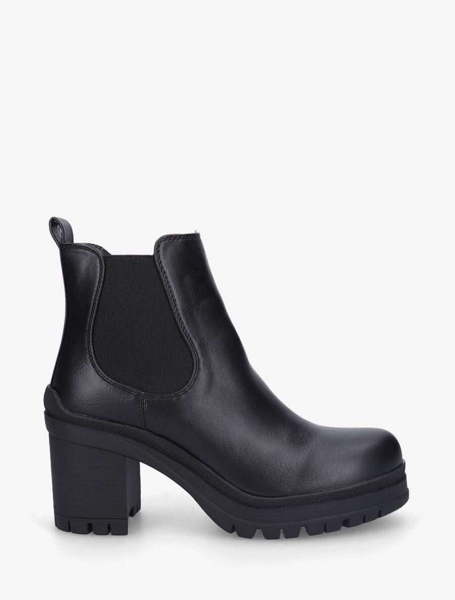 Bottines à semelle et talon crantés - Noir - 1