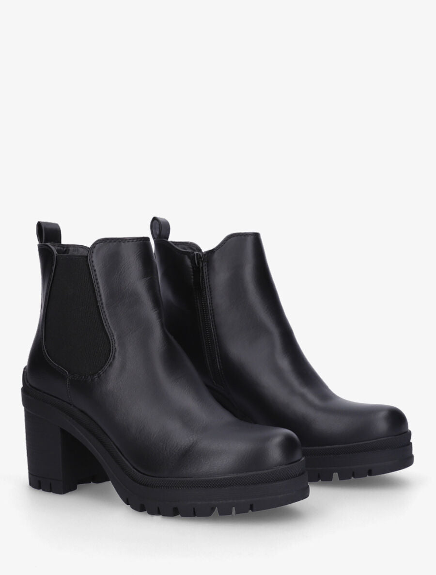 Bottines à semelle et talon crantés - Noir - 4