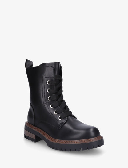 Bottines en simili à lacets épais - Noir - 2