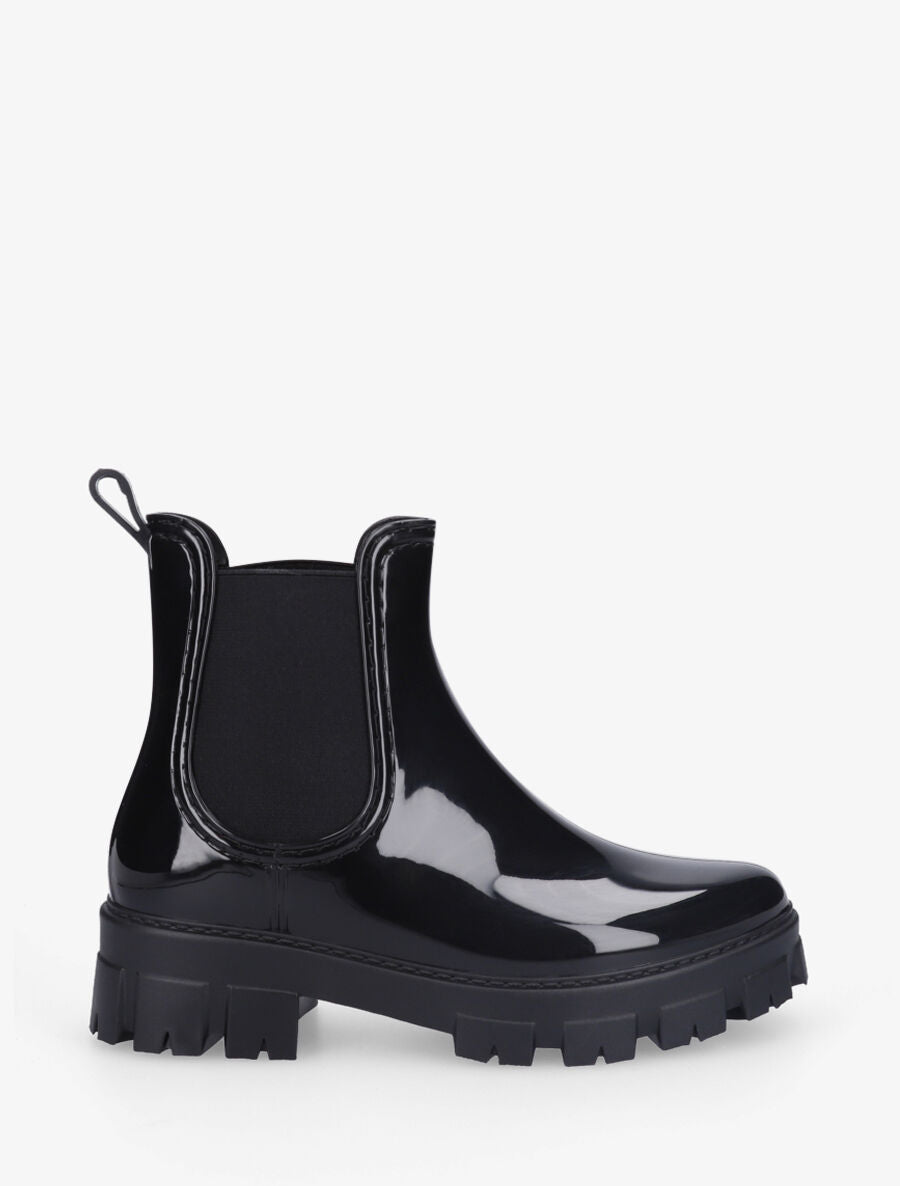 Bottines en caoutchouc vernis - Noir - 5