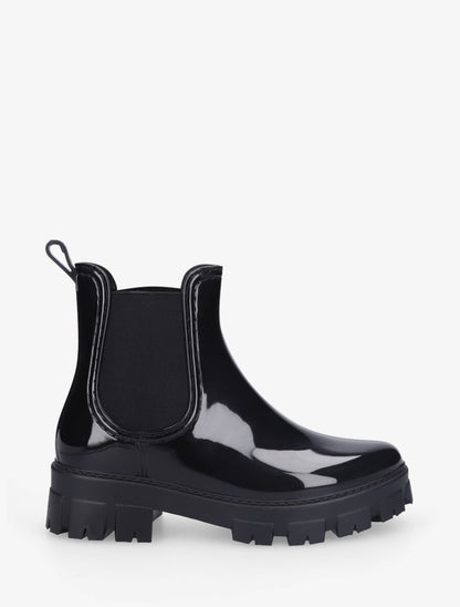 Bottines en caoutchouc vernis - Noir - 5
