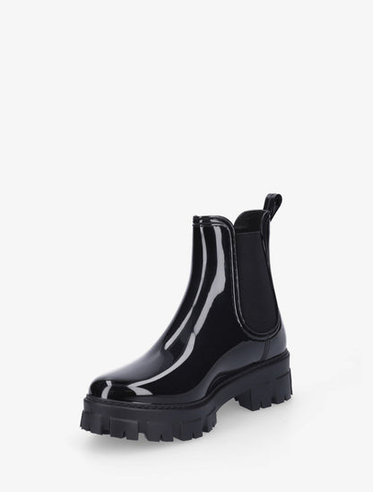 Bottines en caoutchouc vernis - Noir - 3