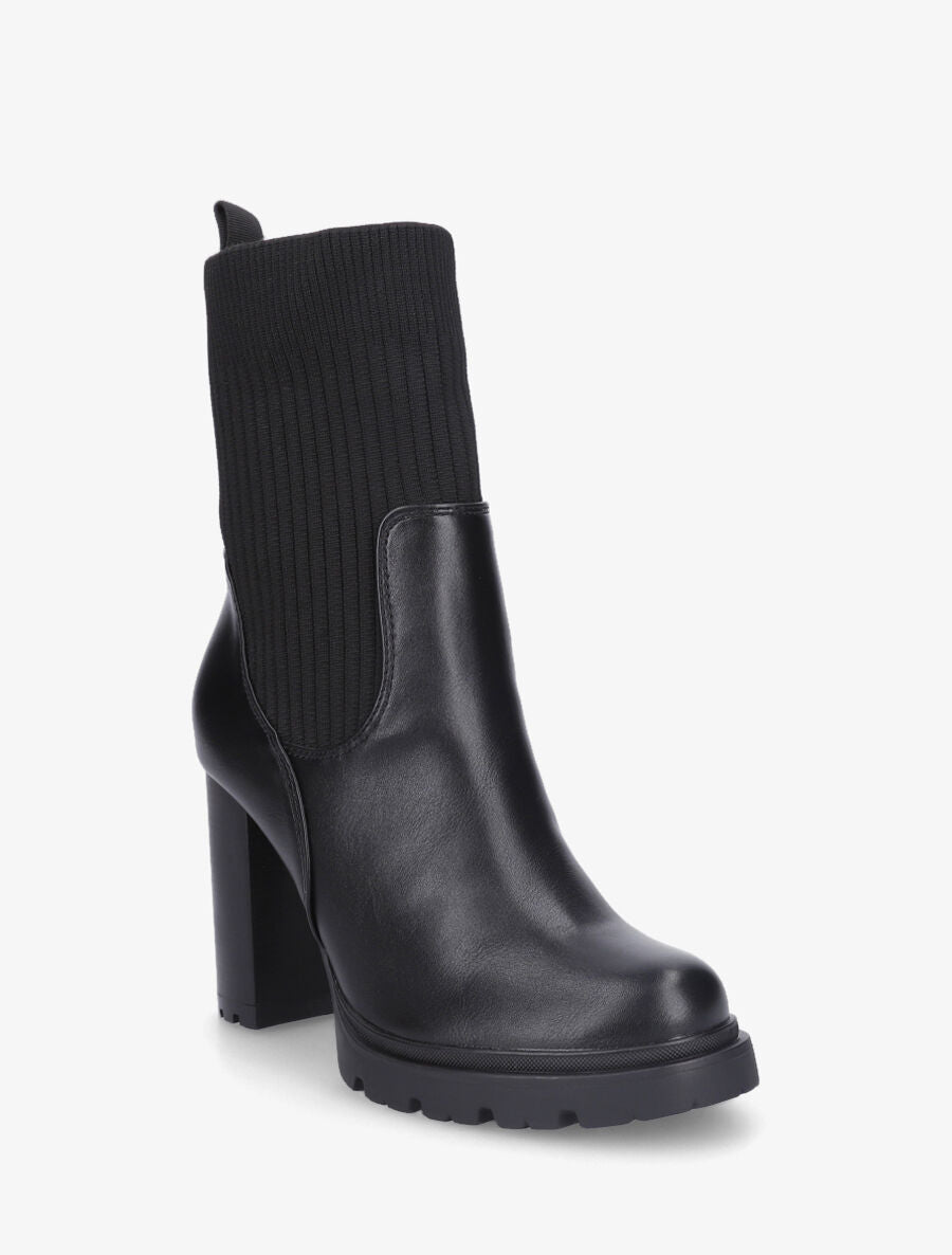 Bottines chaussettes à talon haut - Noir - 2