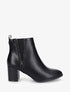 Bottines élastiquées à zip décoratif - Noir - 1