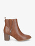 Bottines élastiquées à zip décoratif - Camel - 1