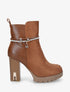 Bottines à talon haut et strass - Camel - 5