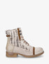 Bottines en simili multi textures - Beige - 1
