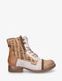 Bottines en simili multi textures - Camel - 5