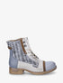 Bottines en simili multi textures - Bleu - 1