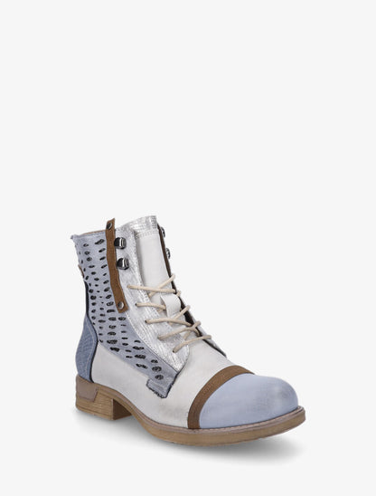 Bottines en simili multi textures - Bleu - 2