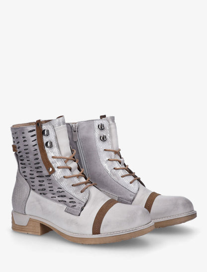 Bottines en simili multi textures - Gris - 4