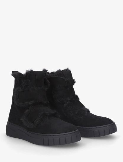 Boots fourrées à scratch - Noir - 4