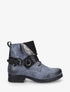 Bottines en simili à rabat - Bleu - 5