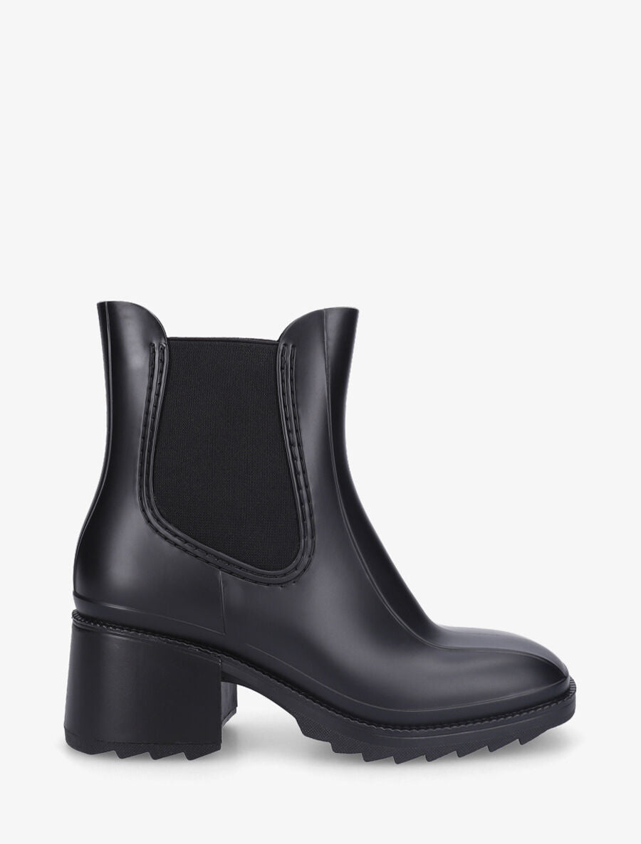 Bottines élastiquées en caoutchouc - Noir - 1