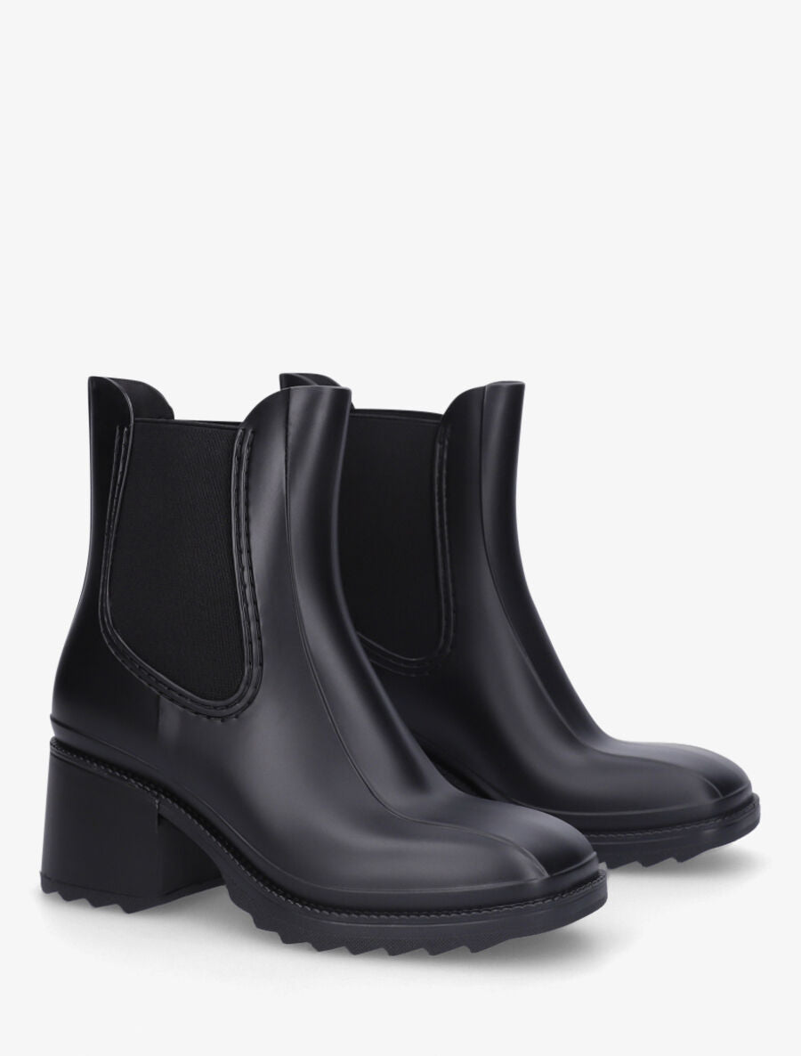 Bottines élastiquées en caoutchouc - Noir - 4