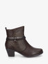Bottines en simili à sangle ornées de perles et strass - Marron - 1