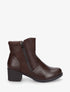 Bottines en simili texturées et double zips - Marron - 1
