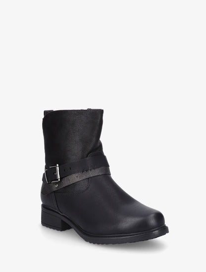 Bottines en simili effet vieilli - Noir - 2