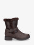 Bottines fourrées unies en simili - Marron - 1
