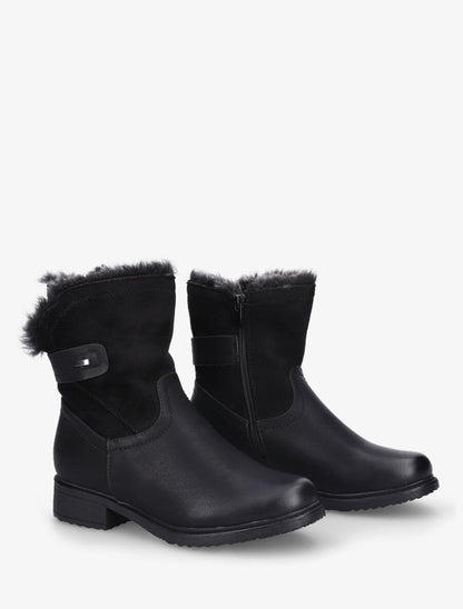 Bottines unies fourrées - Noir - 4