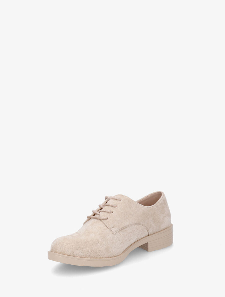 Derbies unies en suédine - Beige - 3