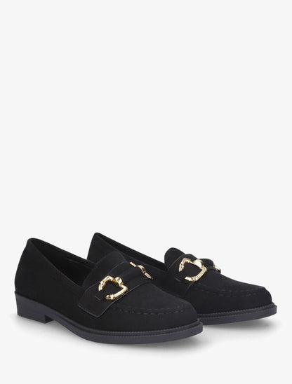 Mocassins unis en suédine - Noir - 4
