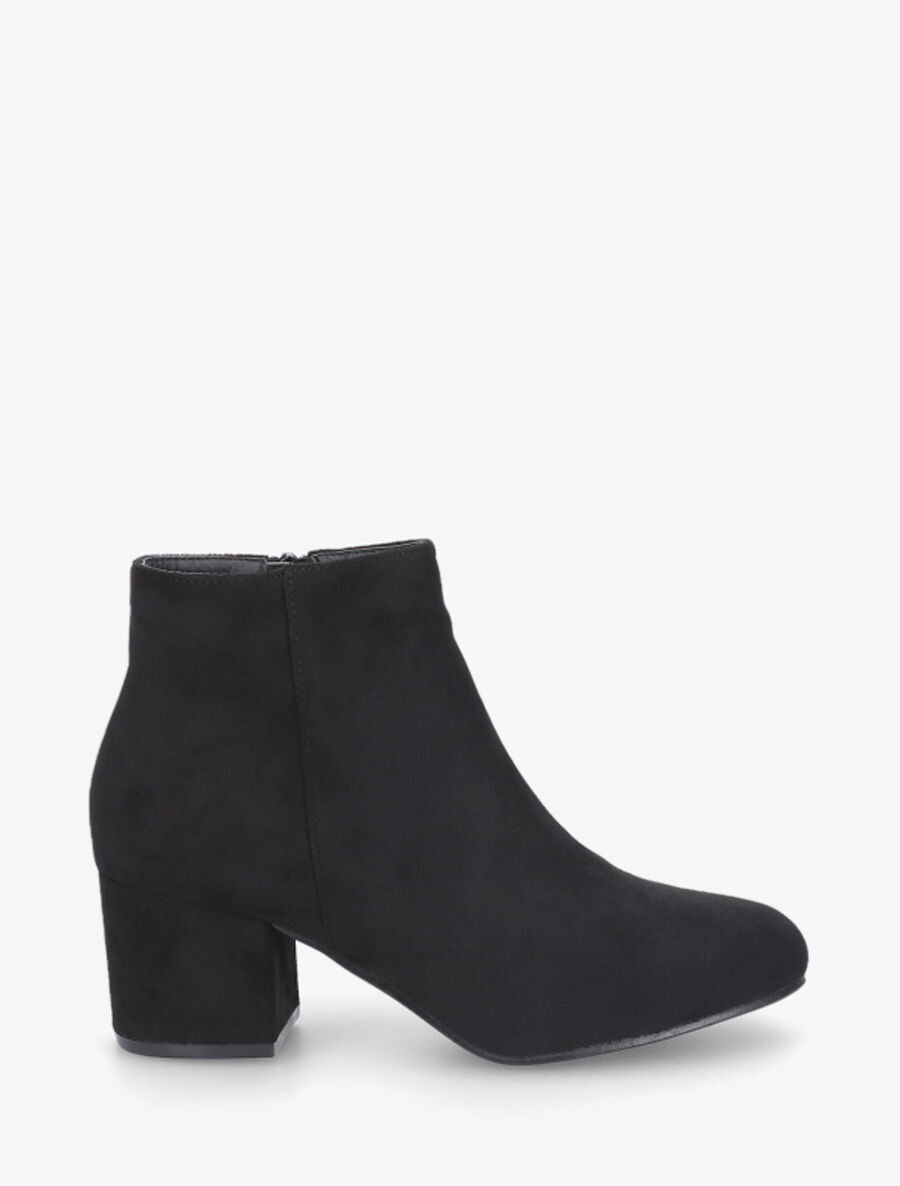 Bottines à talon en suédine - Noir - 5