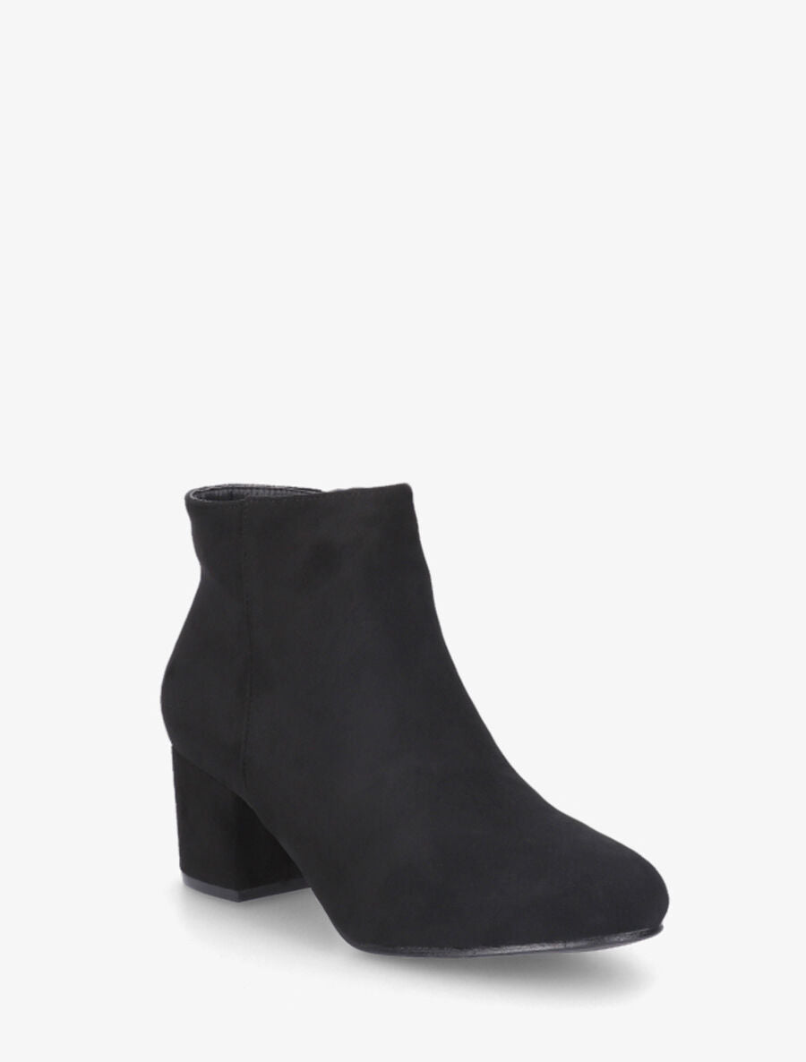 Bottines à talon en suédine - Noir - 2