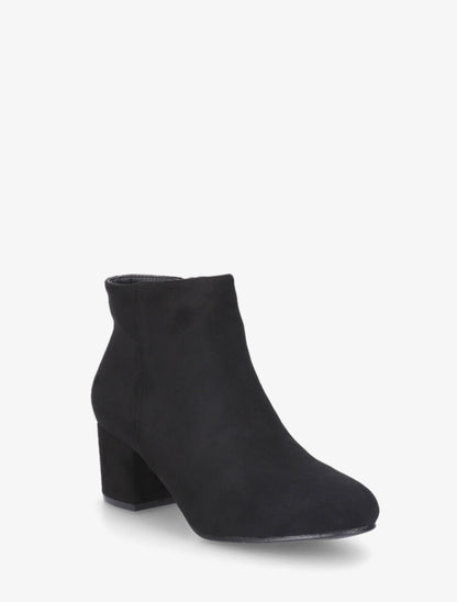 Bottines à talon en suédine - Noir - 2