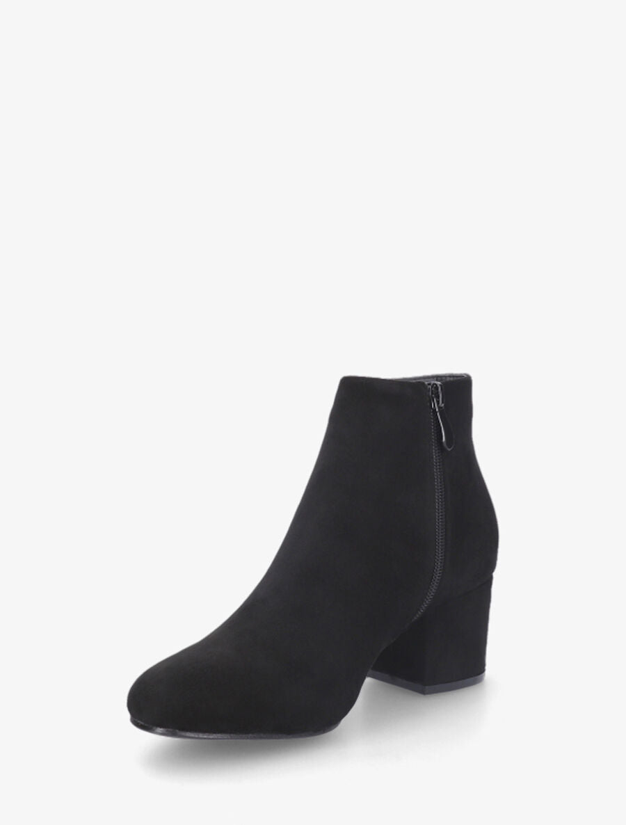 Bottines à talon en suédine - Noir - 3