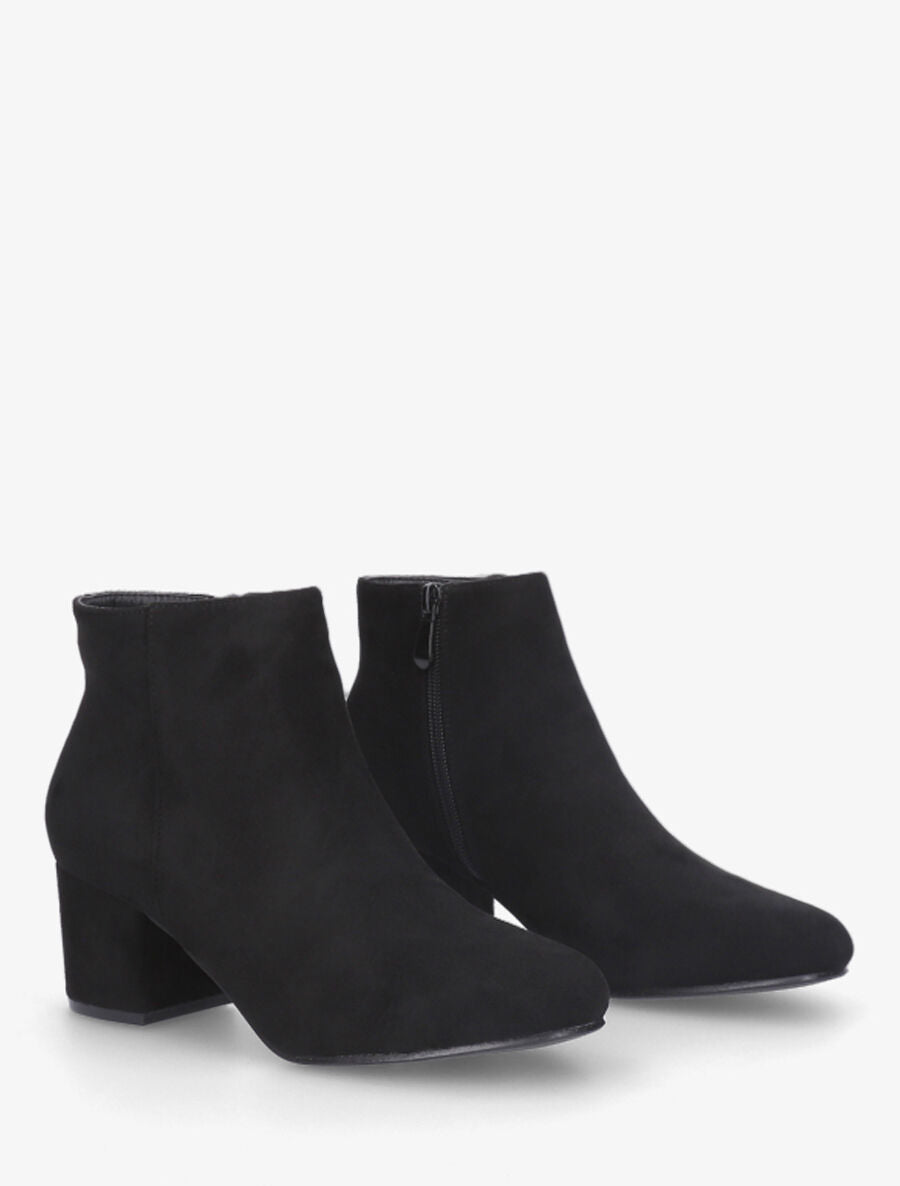 Bottines à talon en suédine - Noir - 4