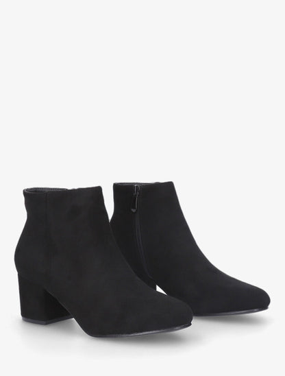 Bottines à talon en suédine - Noir - 4