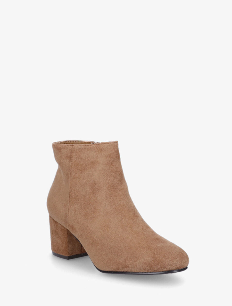 Bottines à talon en suédine - Beige - 2