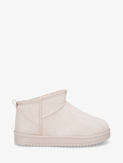 Low boots plates en suédine - Beige - 1
