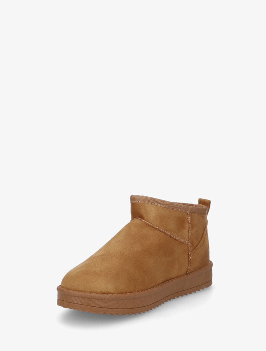 Low boots plates en suédine - Camel - 3