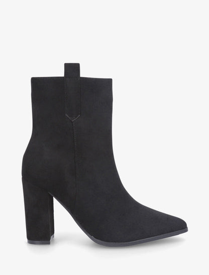 Bottines unies en suédine - Noir - 1