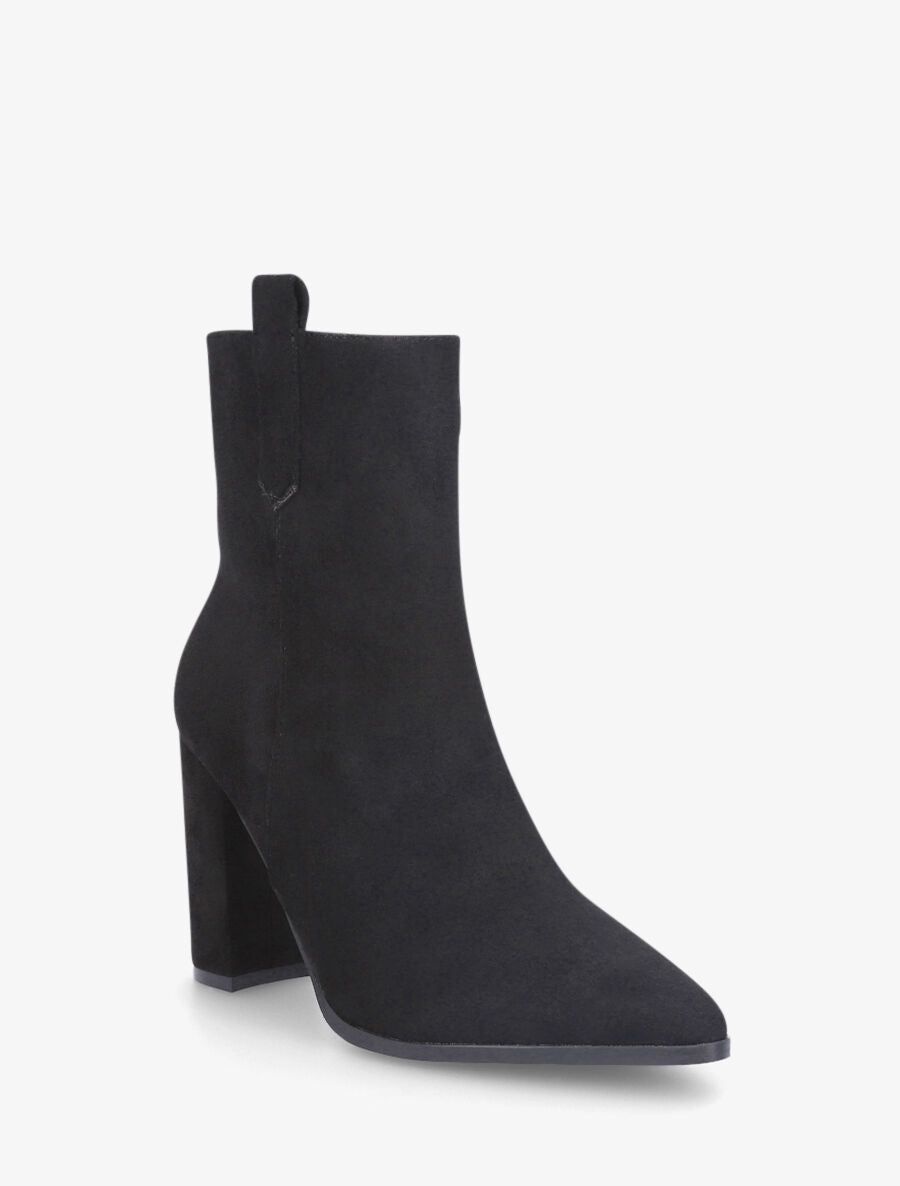 Bottines unies en suédine - Noir - 2