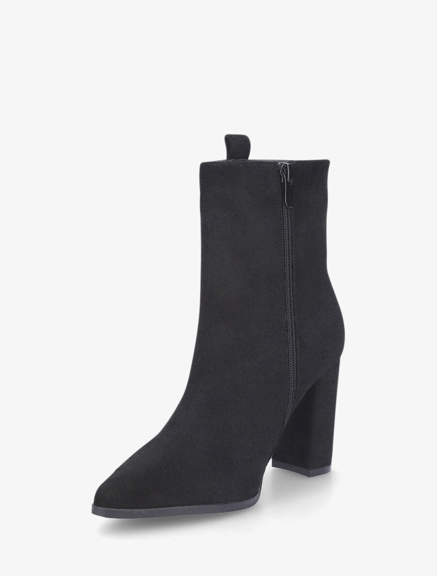 Bottines unies en suédine - Noir - 3
