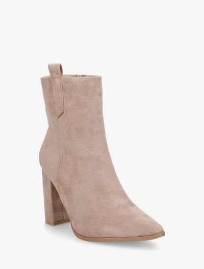 Bottines unies en suédine - Taupe - 2